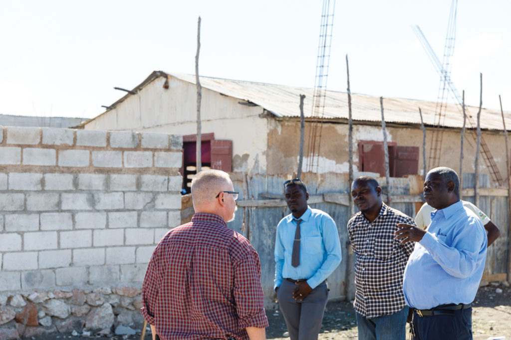Local leaders discuss education in the poorest areas of Gonaives, Haiti.