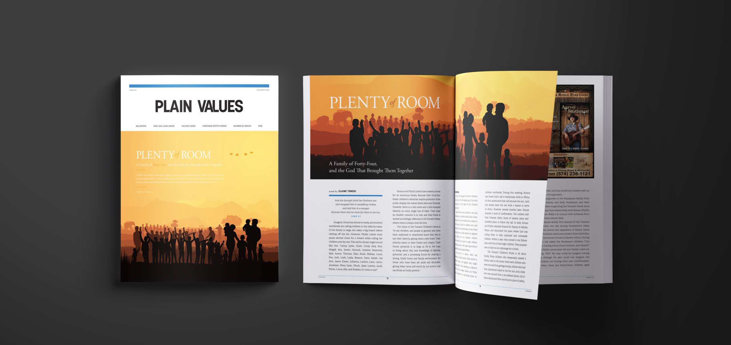 Plain Values Magazine December Issue Flatlay