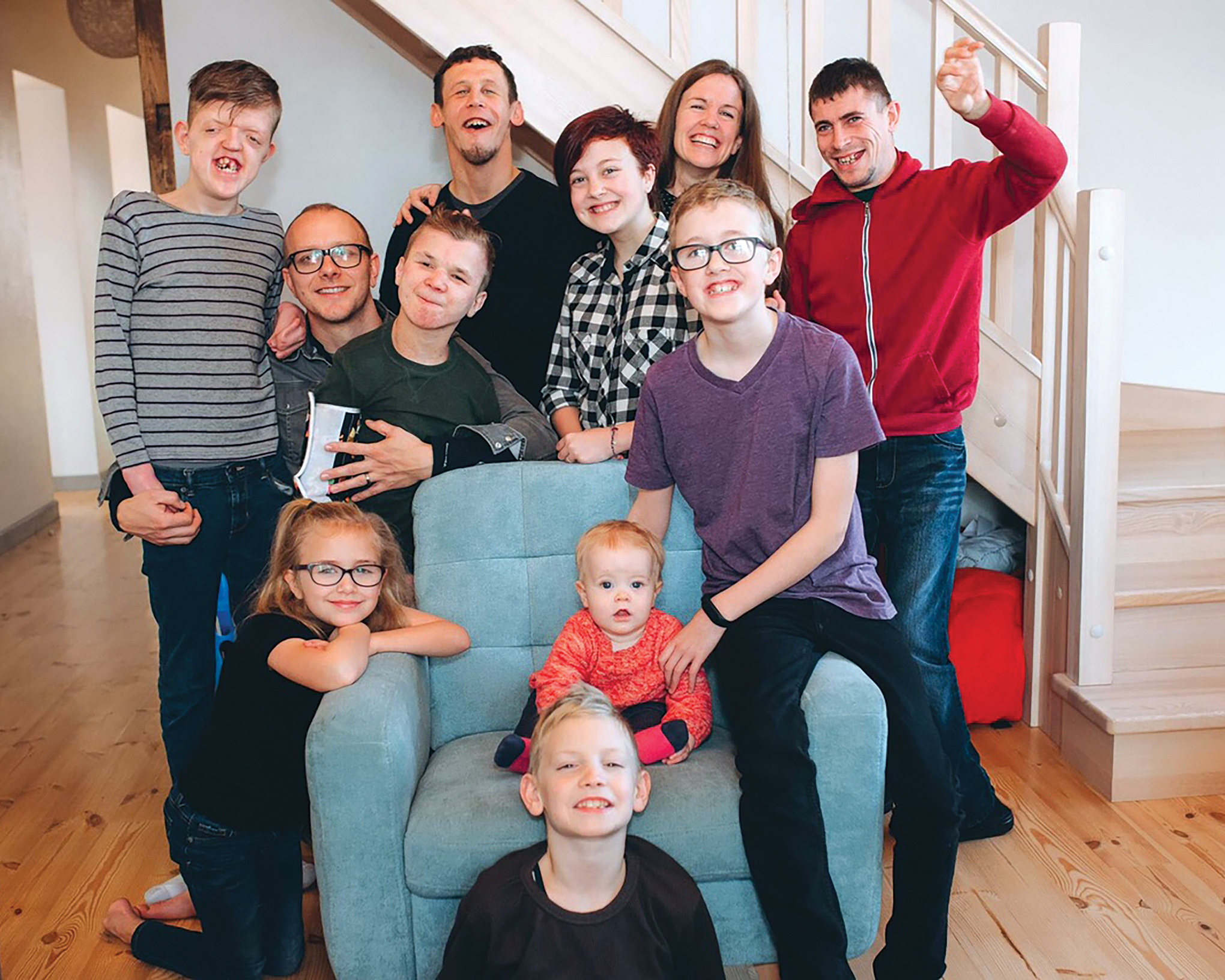 Jed and Kim Johnson with their children in the Ukraine.