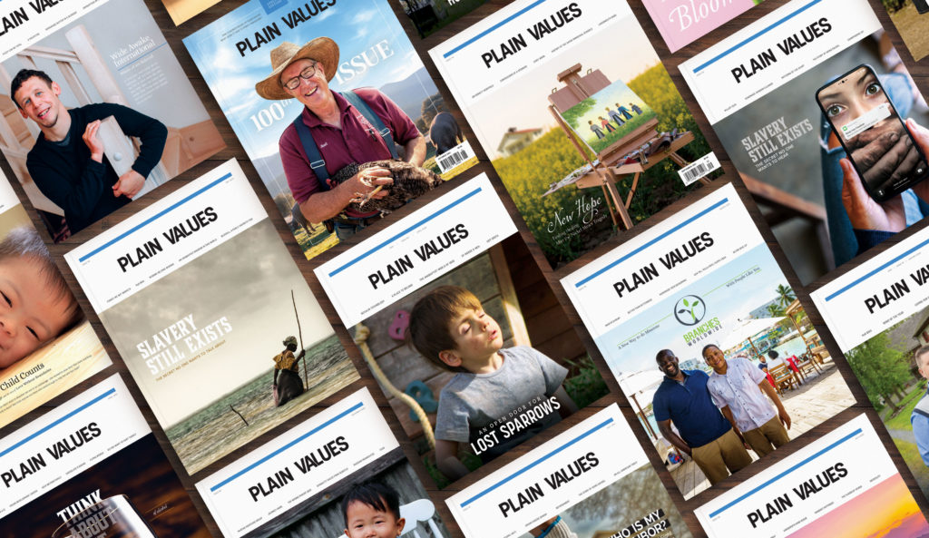 100 Issues of Plain Values magazine