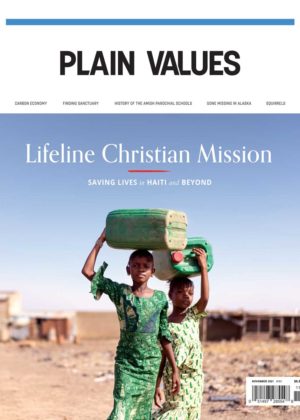Front cover of November 2021 Plain Values magazine.