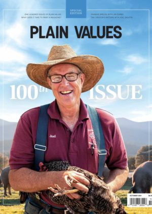 Front cover of October 2021 Plain Values Magazine.