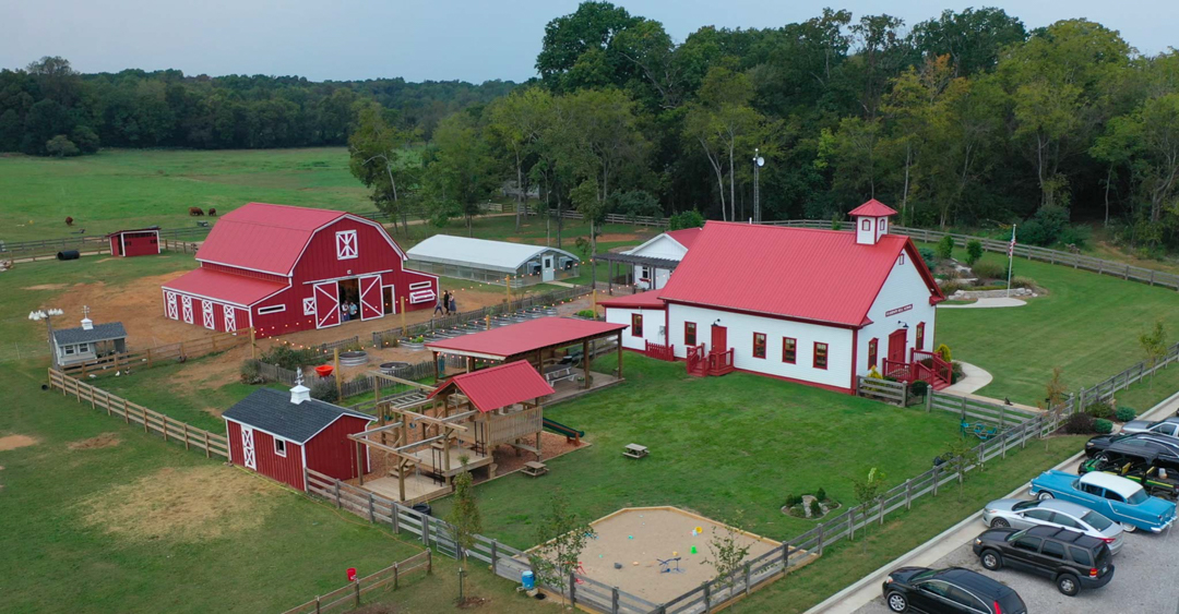 Aerial view of Hardison Mill Schoolhouse
