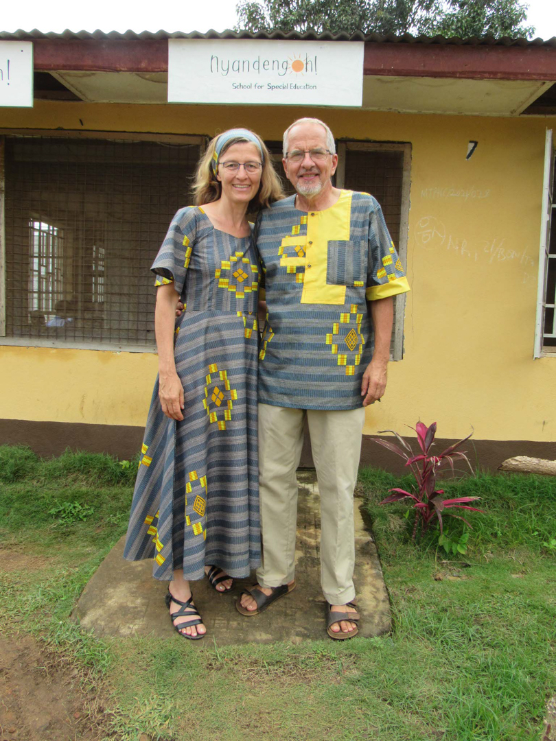 Jon and Heleen Yoder Standing in front of Nyandengoh! headquarters