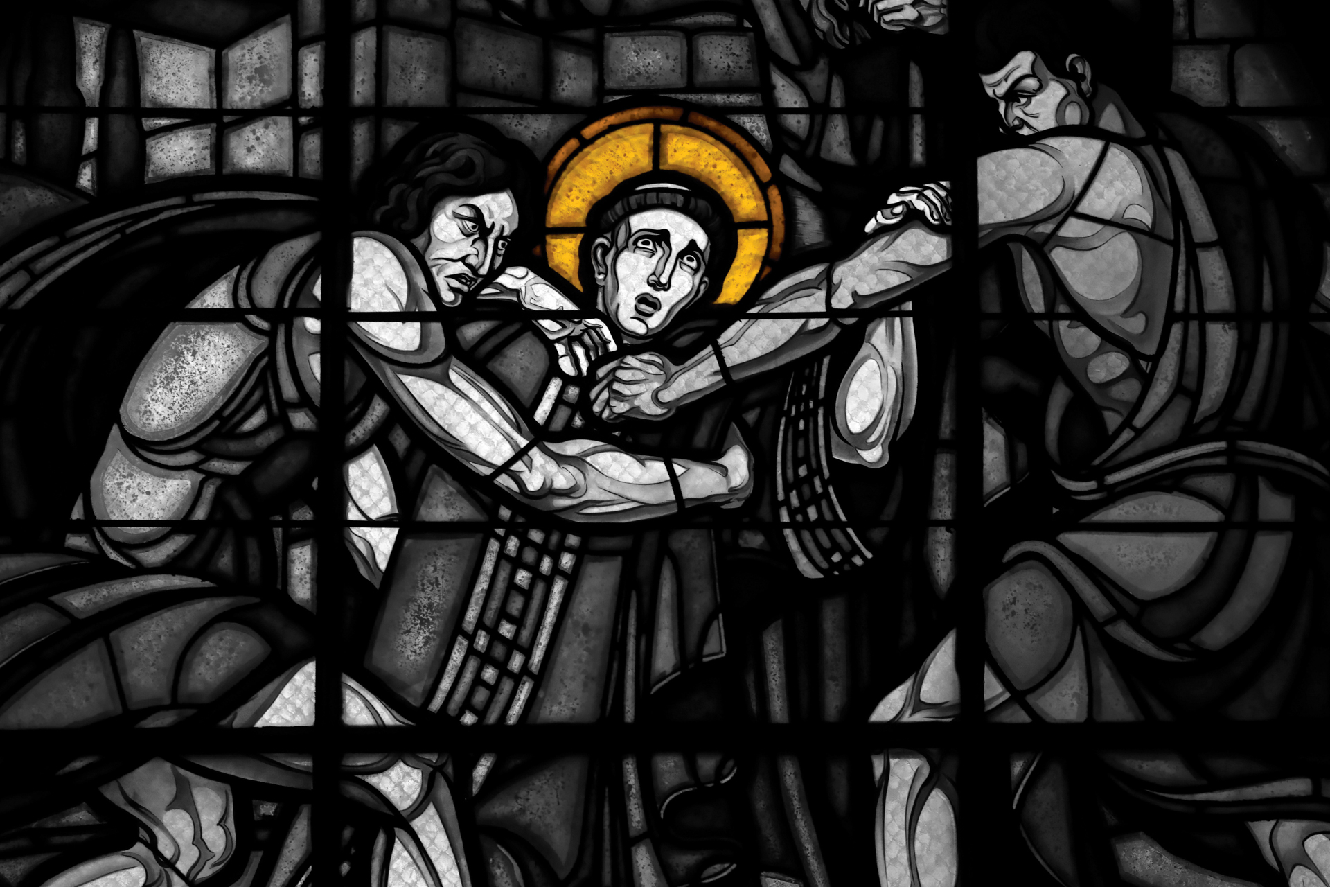 Stained glass depiction of Stephen, the first of the martyrs