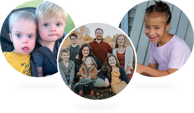 Collage of children with special needs Room to Bloom has helped
