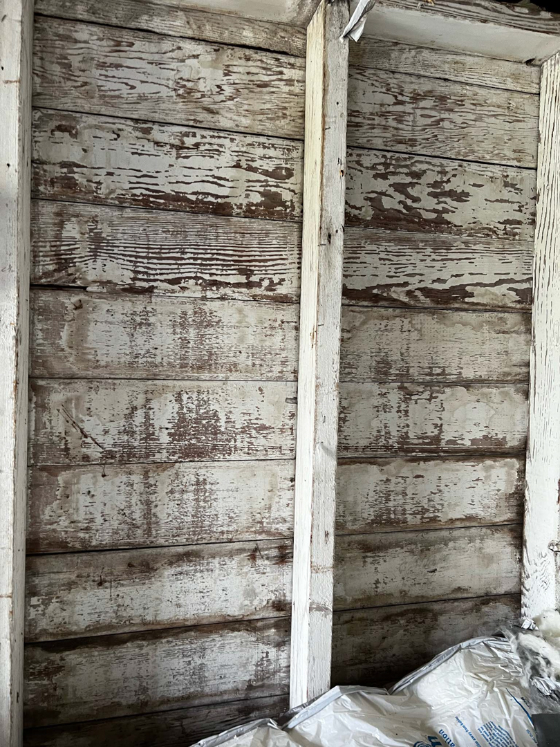 inside wall of the schoolhouse
